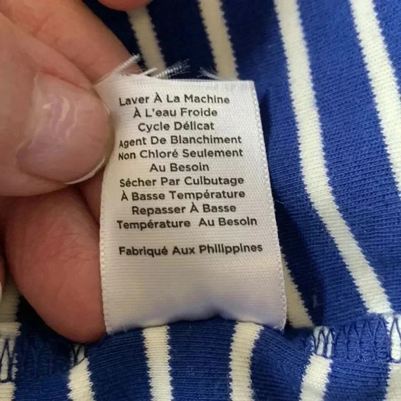 Talbots 100% soft Pima cotton,  3/4 sleeve T-shirt w boat neck,  Nautical - Picture 5 of 7